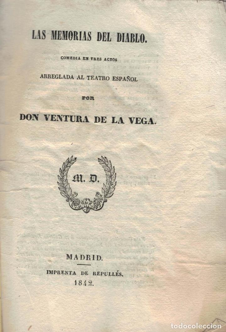 Libros: Ventura de la Vega. - LAS MEMORIAS DEL DIABLO. - Foto 1