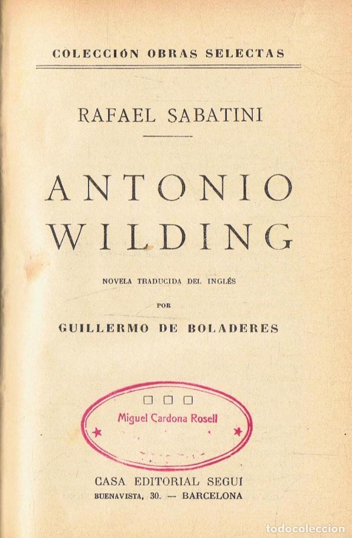 Libros: Sabatini. Rafael - ANTONIO WILDING - Foto 1