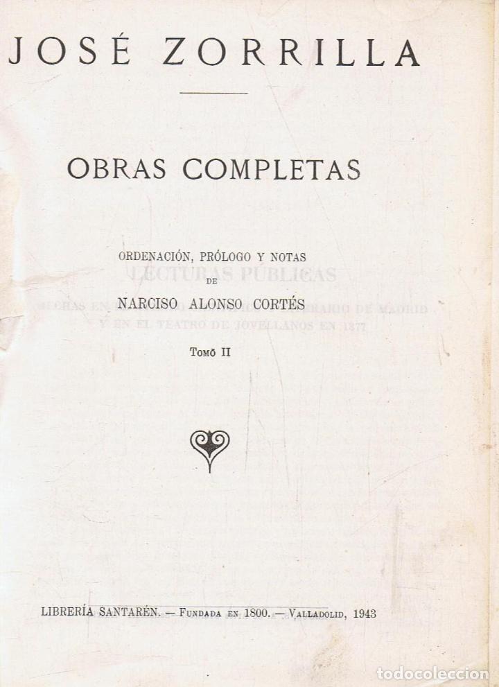 Libros: Zorrilla. Jos&Atilde;&copy; - OBRAS COMPLETAS. 2 Tomos - Foto 1
