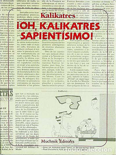 &iexcl;Oh, kalikatres sapient&iacute;simo! - Kalikatres