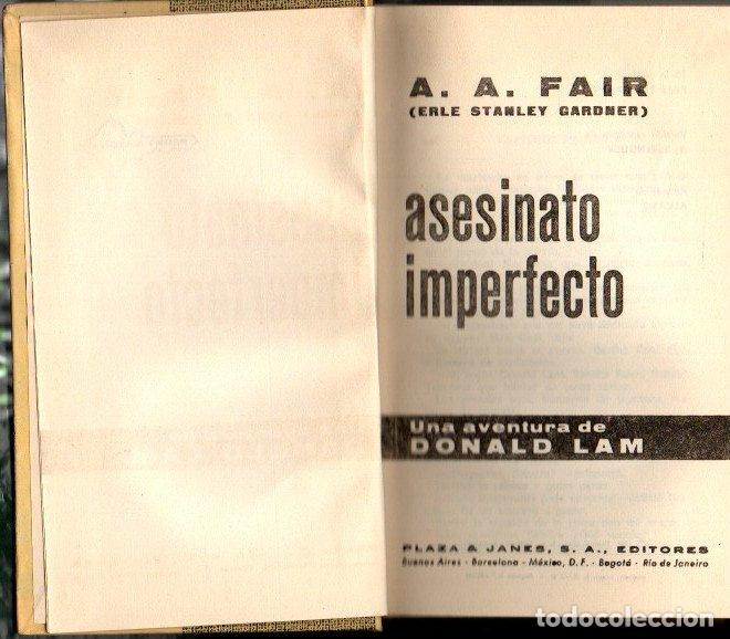 Libros: ASESINATO IMPERFECTO. - FAIR, A.A. (seud. GARDNER, E.S.) - Foto 1