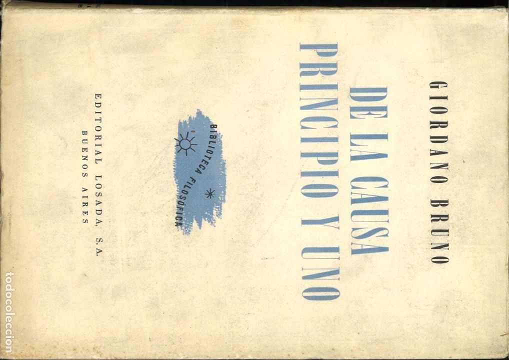 Libros: DE LA CAUSA, PRINCIPIO Y UNO. Giordano Bruno - Foto 1