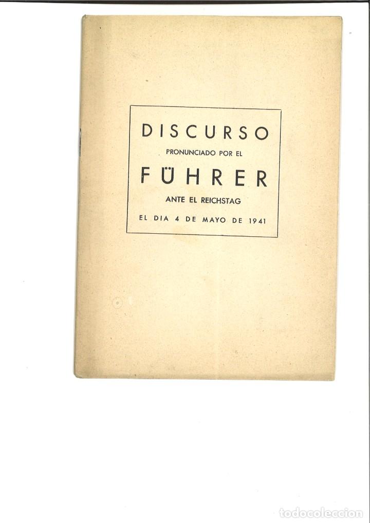B&uuml;cher: DISCURSO PRONUNCIADO POR EL F&Uuml;HRER ANTE EL REICHSTAG EL D&Iacute;A 4 DE MAYO DE 1941.