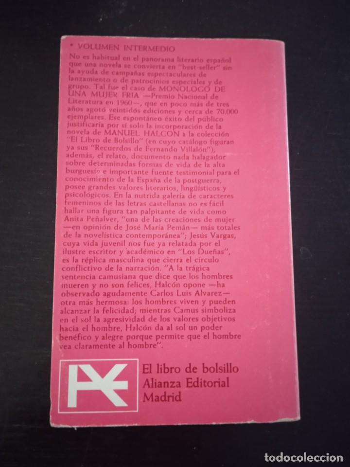 Libros: Mon&oacute;logo de una mujer fria- Manuel Halcon - Foto 3