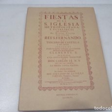 Libros: FERNANDO DE LA TORRE FIESTAS DE SEVILLA A SAN FERNANDO (FACSIMIL) W9196