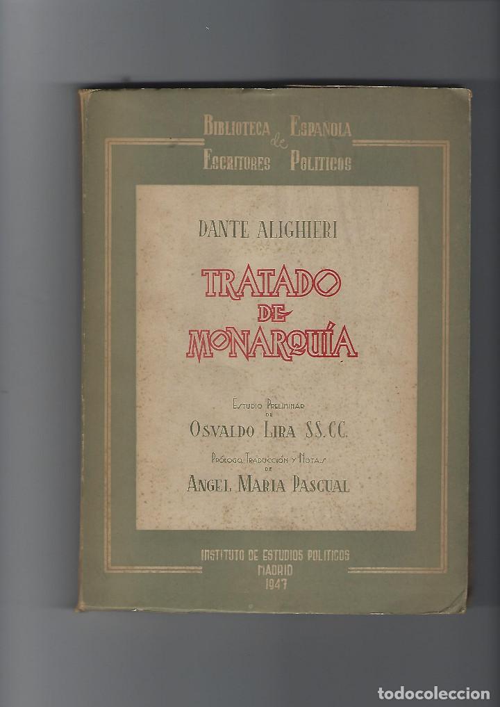 Libros: ALIGHIERI, Dante.- - Tratado de monarquia. - Foto 1