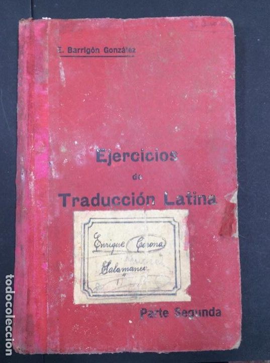 Libros: Ejercicios de traducci&oacute;n latina. E. Barrig&oacute;n Gonzalez. Parte segunda (1922) - Foto 1