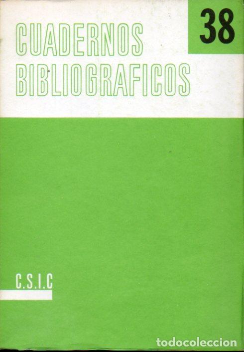 Libros: CUADERNOS BIBLIOGR&Aacute;FICOS. N&ordm; 38. - Foto 1
