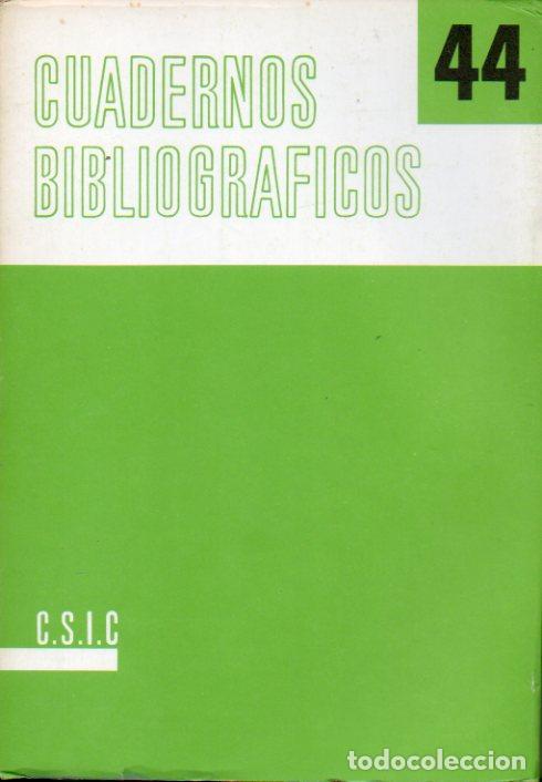 Libros: CUADERNOS BIBLIOGR&Aacute;FICOS. N&ordm; 44. - Foto 1