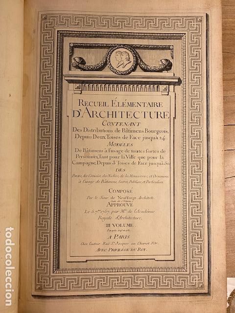 Libri di seconda mano: RECUEIL &Atilde;�L&Atilde;�MENTAIRE D&acirc;��ARCHITECTURE. Vol. III. Contenant Des Distributions de B&Atilde;&cent;timens Bourgeois