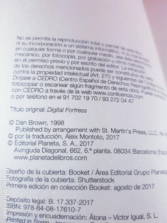 Libros: LIBRO-FORTALEZA DIGITAL-DAN BROWN-BOOKET-2017-EXCELENTE - Foto 9