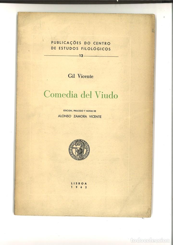 Libros: COMEDIA DEL VIUDO. Gil Vicente - Foto 1