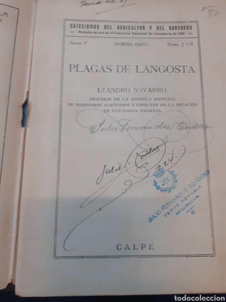 Libros: LAS PLAGAS DE LANGOSTA - NAVARRO,Leandro. - Foto 3