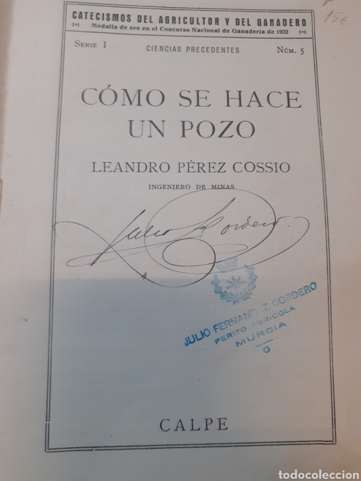 Libros: COMO SE HACE UN POZO - PEREZ COSSIO,Leandro. - Foto 3