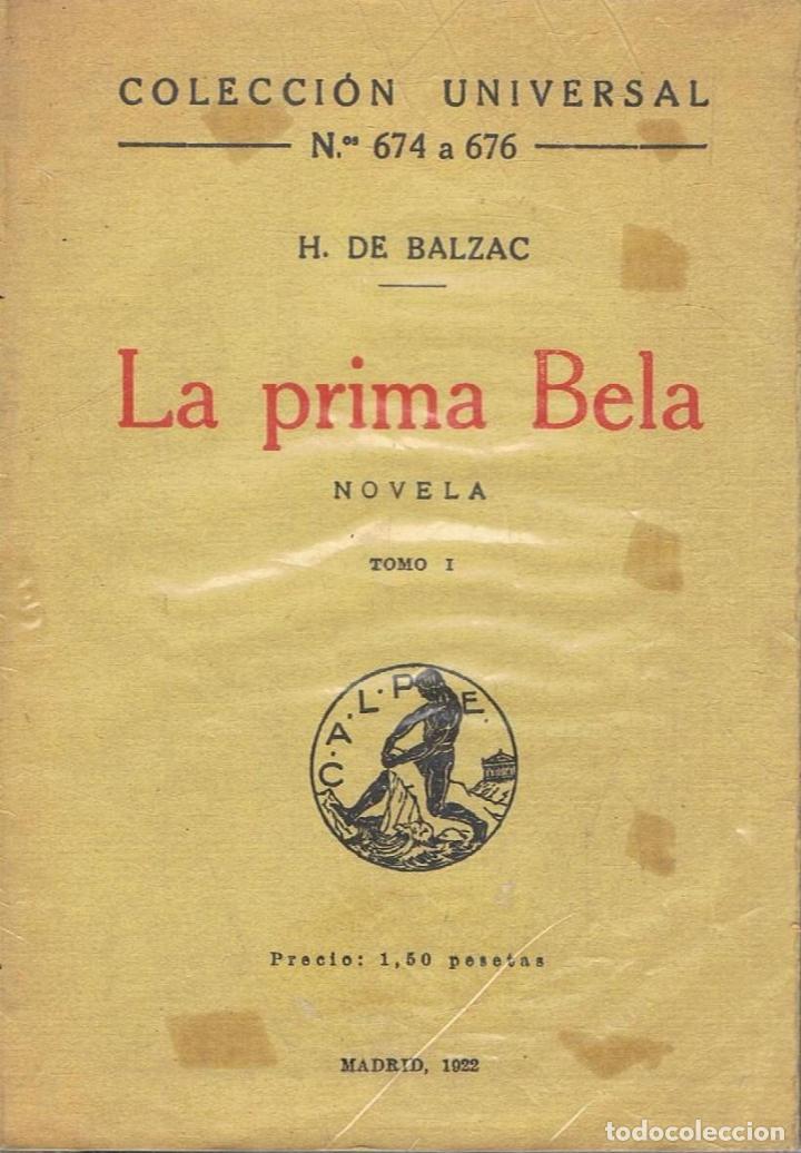 Libros: Balzac. H. de, - LA PRIMA BELA. Tomo I (de 2). - Foto 1