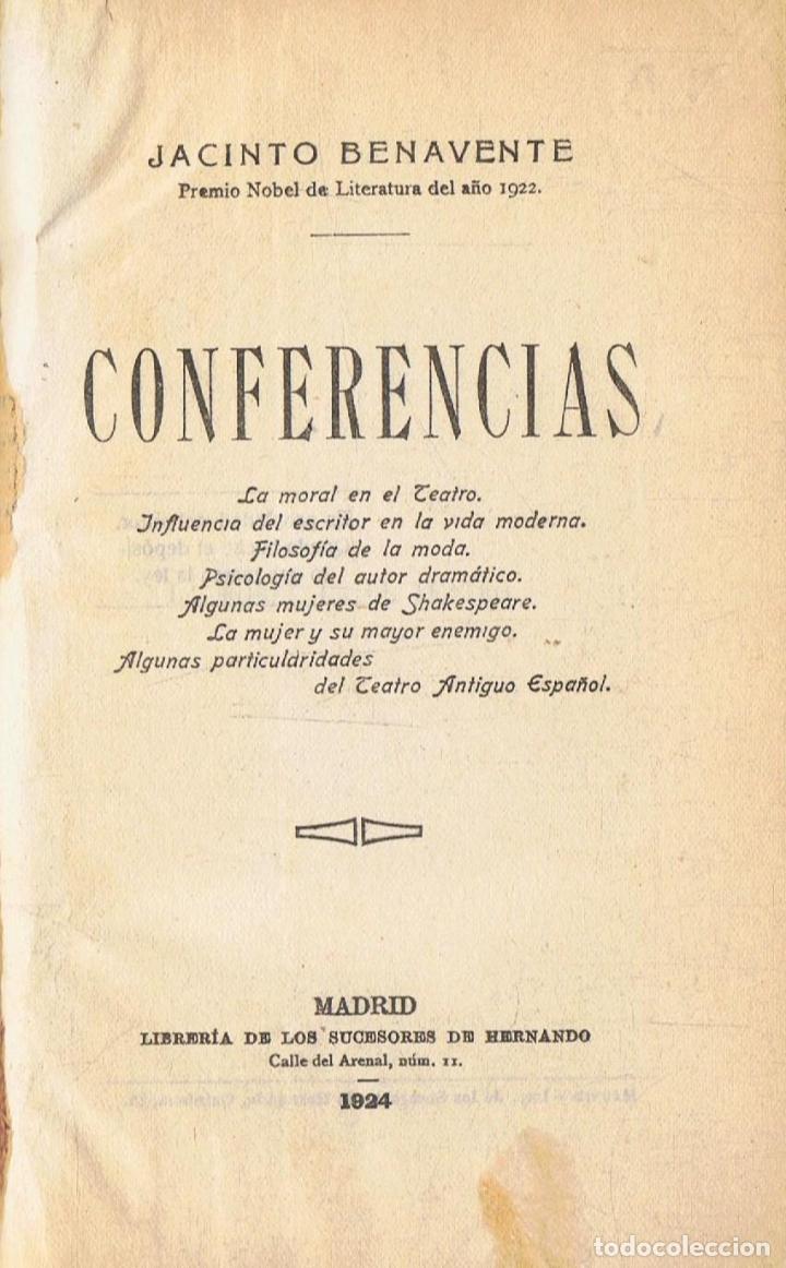 Libros: Benavente. Jacinto - CONFERENCIAS. - Foto 1