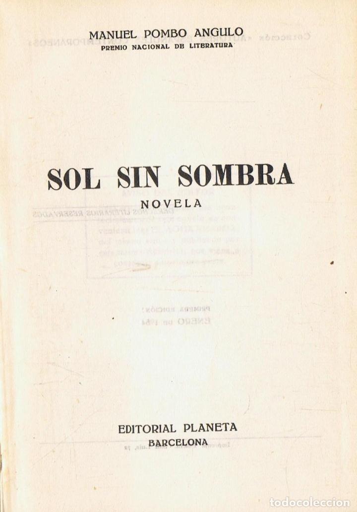 Libros: Pombo Angulo. Manuel - SOL SIN SOMBRA - Foto 1