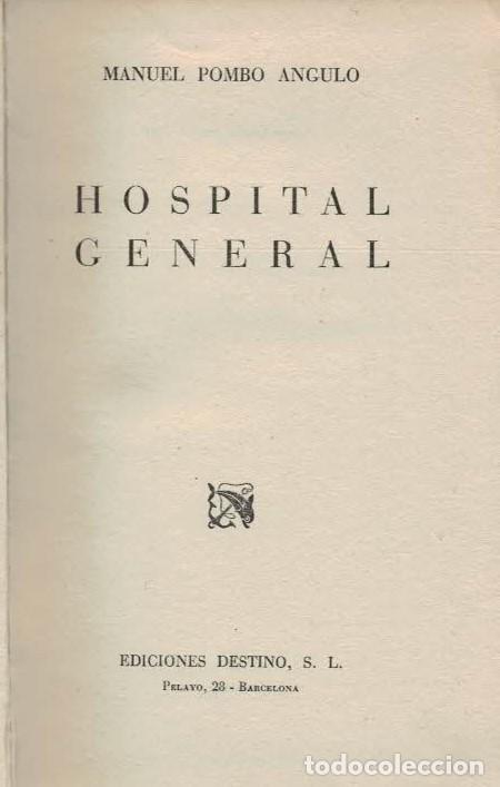 Libros: Pombo Angulo. Manuel - HOSPITAL GENERAL - Foto 1