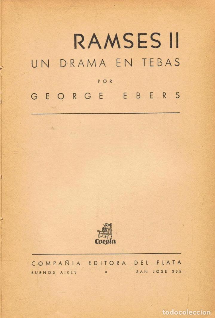 Libros: Ebers. George - RAMSES II. UN DRAMA EN TEBAS - Foto 1