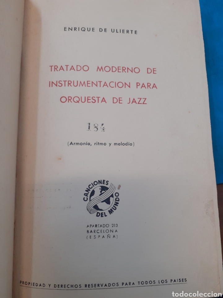 books: TRATADO MODERNO DE INSTRUMENTACION PARA ORQUESTA DE JAZZ. Armon&iacute;a,ritmo y melod&iacute;a - ULIERTE,Enrique