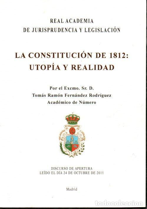 Libros: LA CONSTITUCI&Oacute;N DE 1812. UTOP&Iacute;A Y REALIDAD. - FERN&Aacute;NDEZ, Tom&aacute;s-Ram&oacute;n. - Foto 1