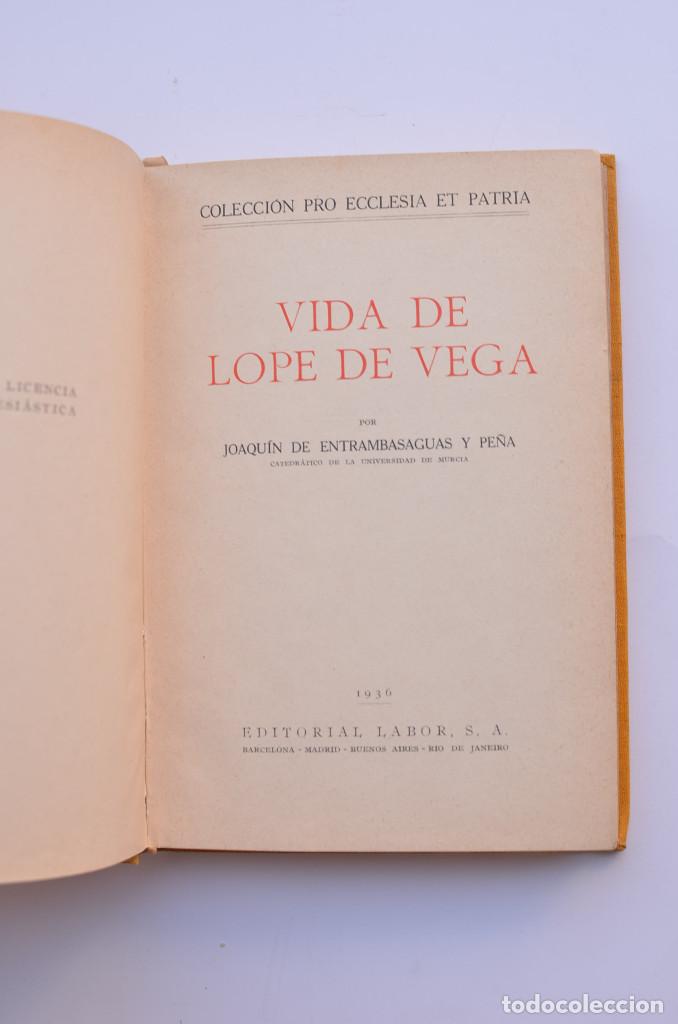 Libros: Vida de Lope de Vega - ENTRAMBASAGUAS Y PE&Ntilde;A, Joaqu&iacute;n de - Foto 2
