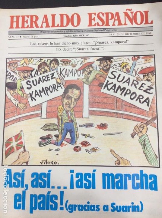 Libri di seconda mano: Heraldo espa&ntilde;ol n 37. Diciembre 1980. As&iacute; as&iacute;... &iexcl;as&iacute; marcha el pa&iacute;s! (Gracias a suarin)