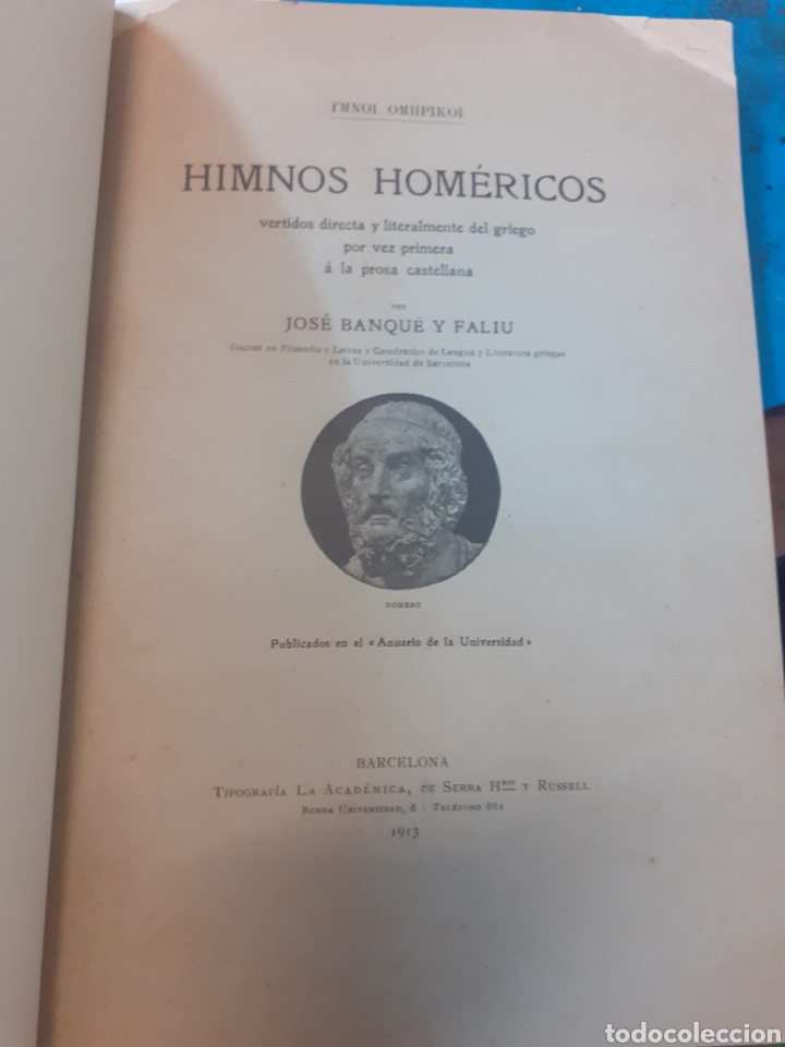 Livros em segunda m&atilde;o: HIMNOS HOMERICOS VERTIDOS DIRECTA Y LITERALMENTE DEL GRIEGO POR VEZ PRIMERA A LA PROSA CASTELLANA -