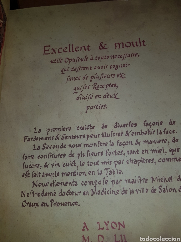 Libros: FACS&Iacute;MIL TRATADO DE LA BELLEZA Y DE LAS CON FIGURAS DE NOSTRADAMUS - Foto 2