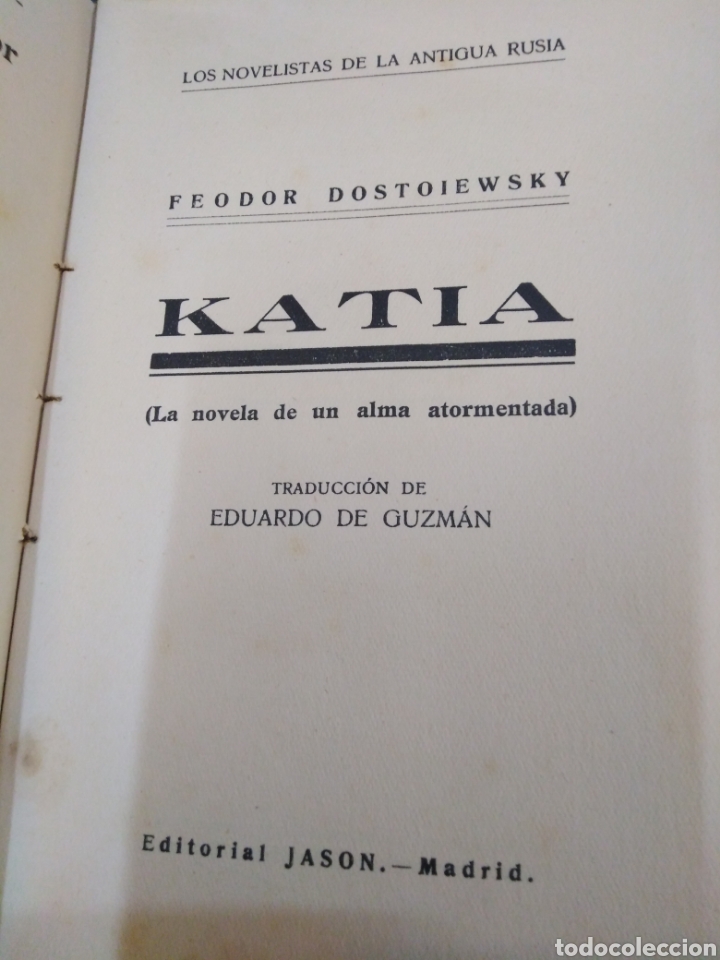 Libros: KATIA. La novela de un alma atormentada - DOSTOIEWSKY. - Foto 3