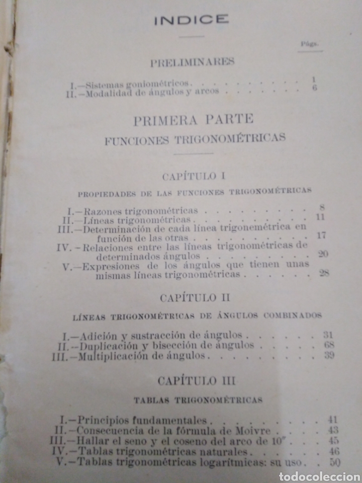 Libros: ELEMENTOS Y EJERCICIOS DE ALGEBRA y ELEMENTOS Y EJERCICIOS DE TRIGONOMETRIA. Las 2 obras en 1 tomo - - Foto 3