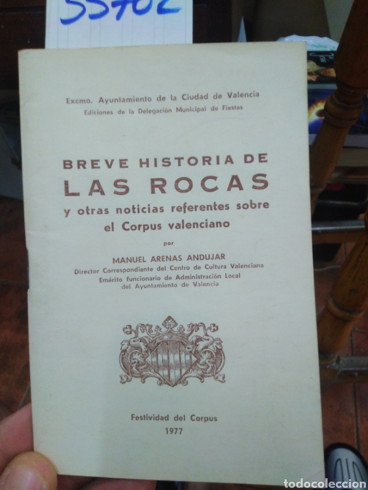 Libros: BREVE HISTORIA DE LAS ROCAS Y OTRAS NOTICIAS REFERENTES SOBRE EL CORPUS VALENCIANO - ARENAS ANDUJAR,