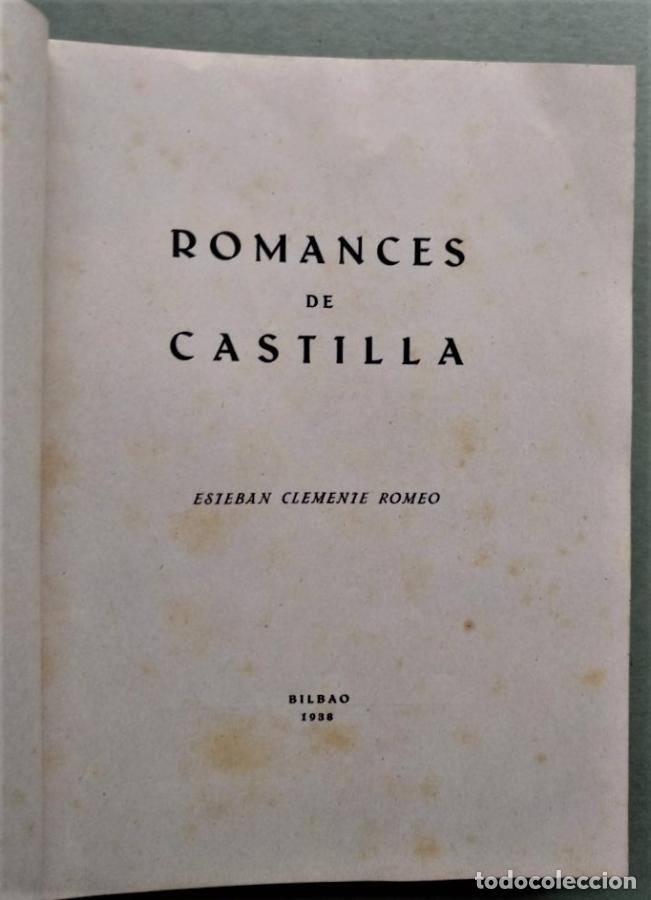 Libros: Romances de Castilla (Ejemplar dedicado). - Clemente Romeo, Esteban. - Foto 3