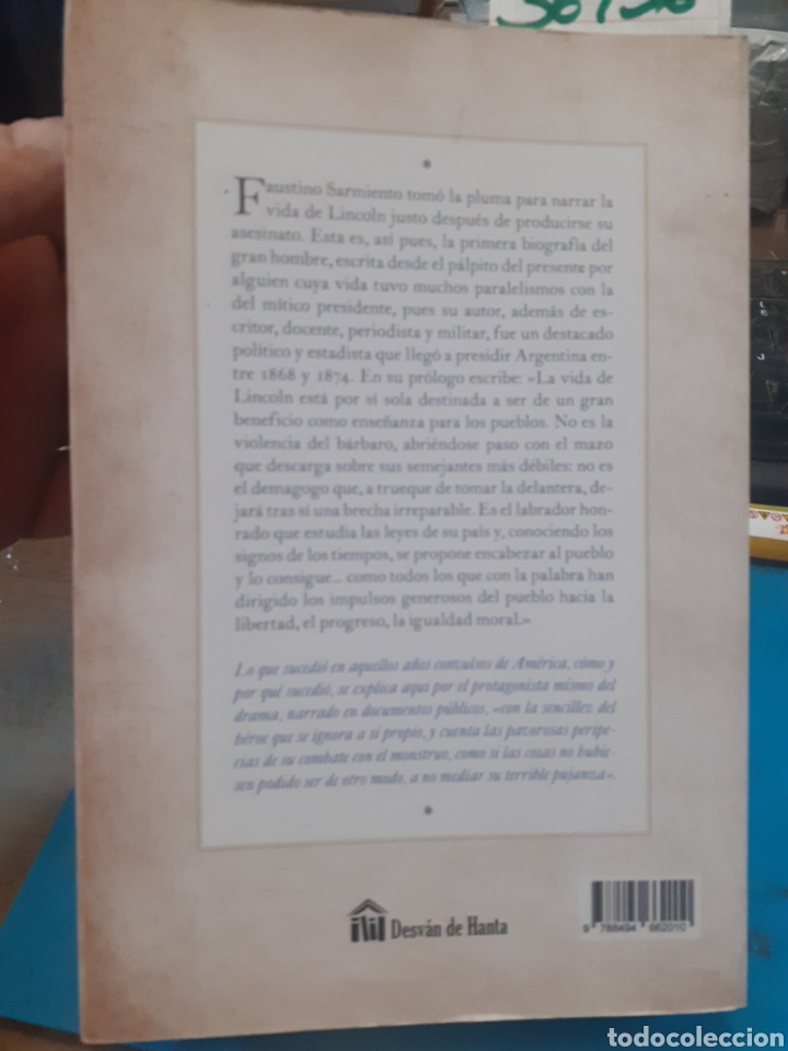 Libros: VIDA DE ABRAHAM LINCOLN - SARMIENTO,Domingo Faustino. - Foto 2