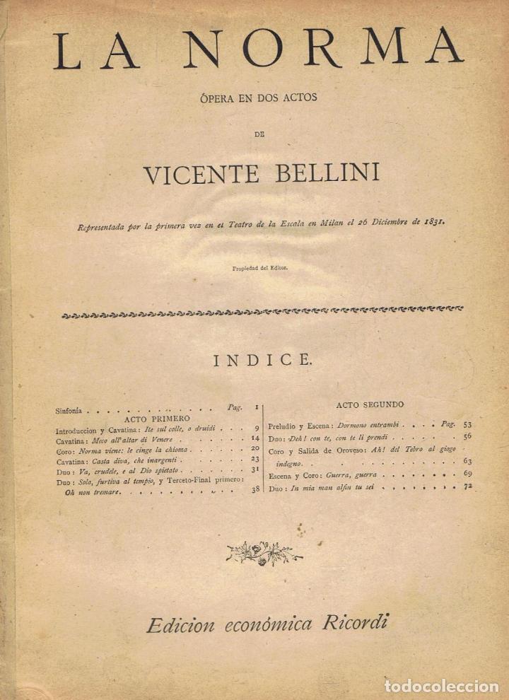 Libros: Bellini. Vicente - LA NORMA. &Atilde;�pera en dos actos - Foto 1
