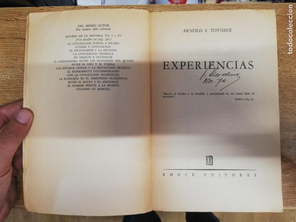Libros: Experiencias. - TOYNBEE, Arnold J. EMEC&Eacute;, 1972 - Foto 2