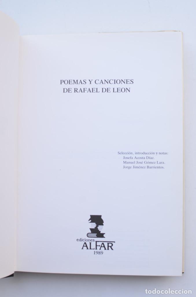 Libros: Poemas y canciones de Rafael de Le&oacute;n - LEON, Rafael de - Foto 3