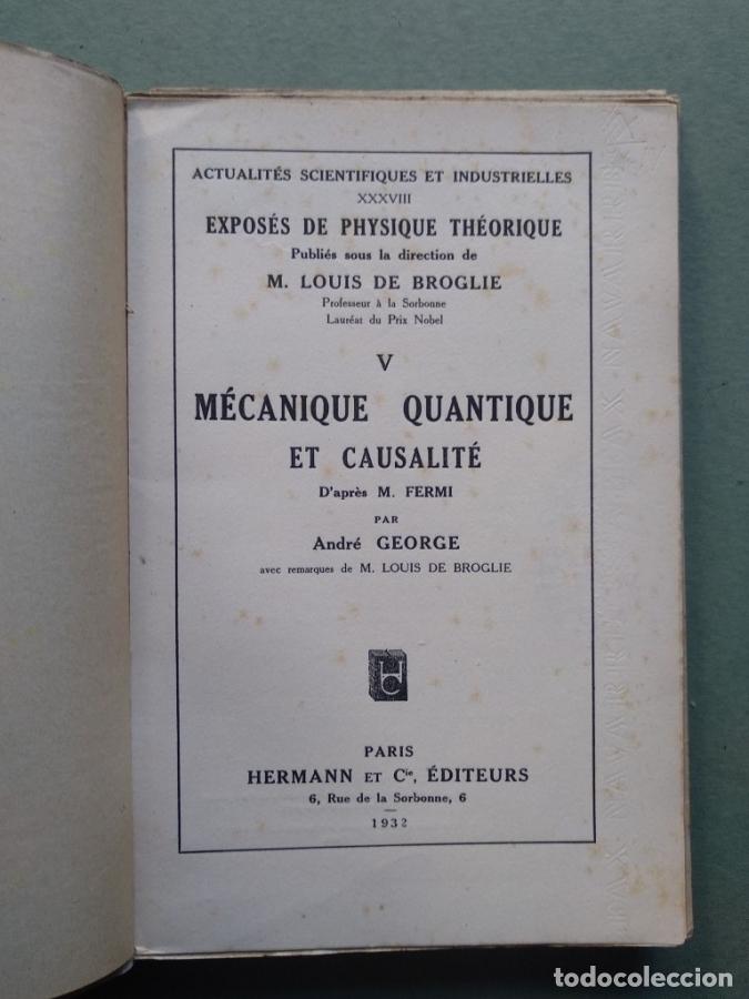 Libros: M&eacute;canique quantique et causalit&eacute; dapr&egrave;s M. Fermi. - George, Andr&eacute;. - Foto 2