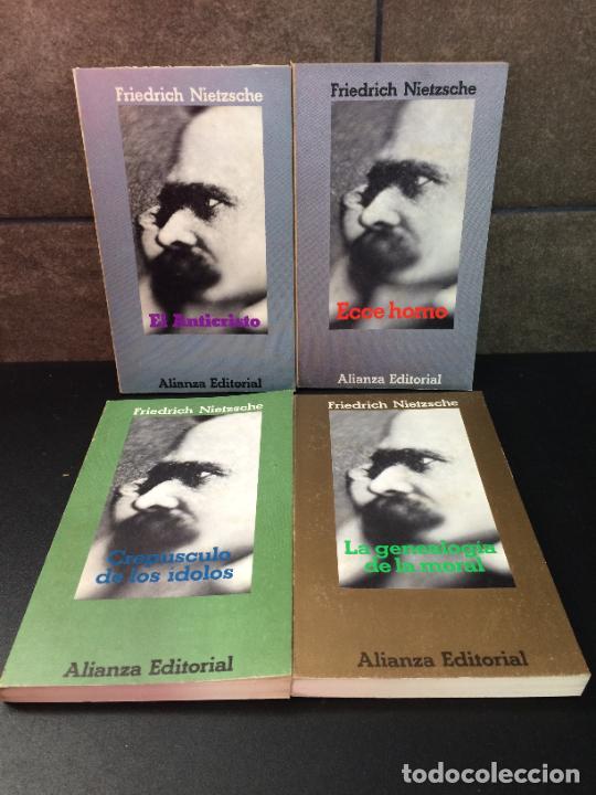 Libri di seconda mano: 4 vol&uacute;menes de Friedrich Nietzshe. Ecce Homo, La genealog&iacute;a de la moral, El anticristo, Crep&uacute;sculo d