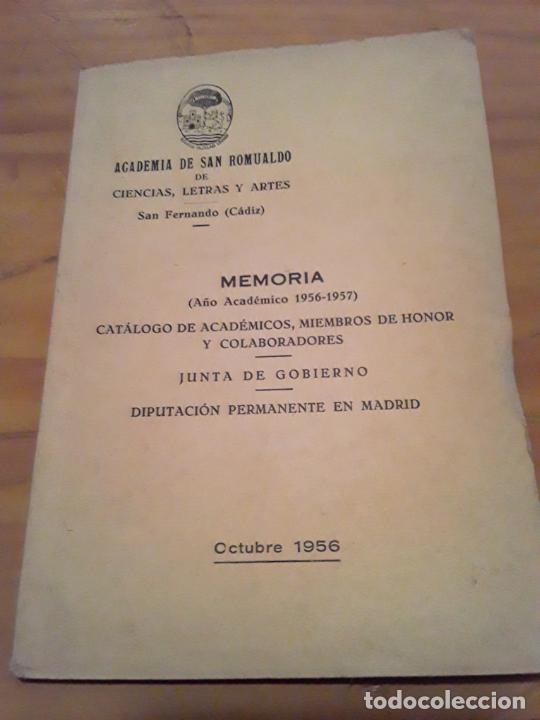 books: MEMORIA CATALOGO DE ACADEMICOS, MIEMBROS DE HONOR Y COLABORADORES.1956.54 PAGINAS.