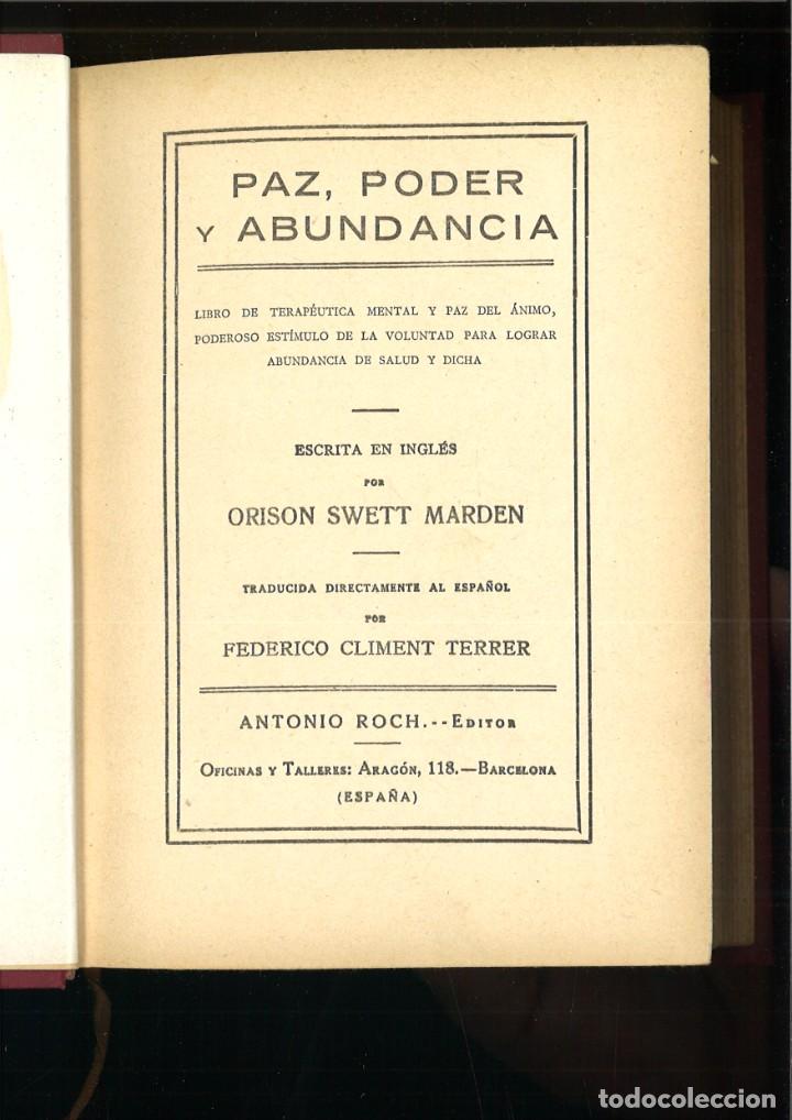 Libros: PAZ, PODER Y ABUNDANCIA. Orison Swett Marden - Foto 2