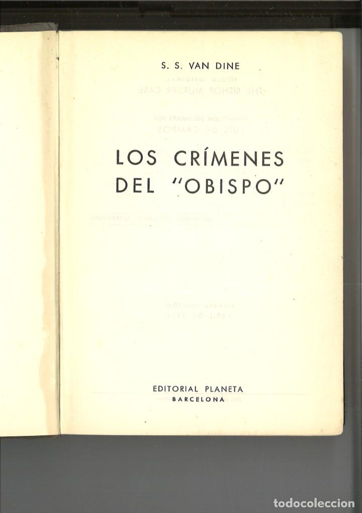 Libros: LOS CR&Iacute;MENES DEL OBISPO. S. S. van Dine - Foto 2