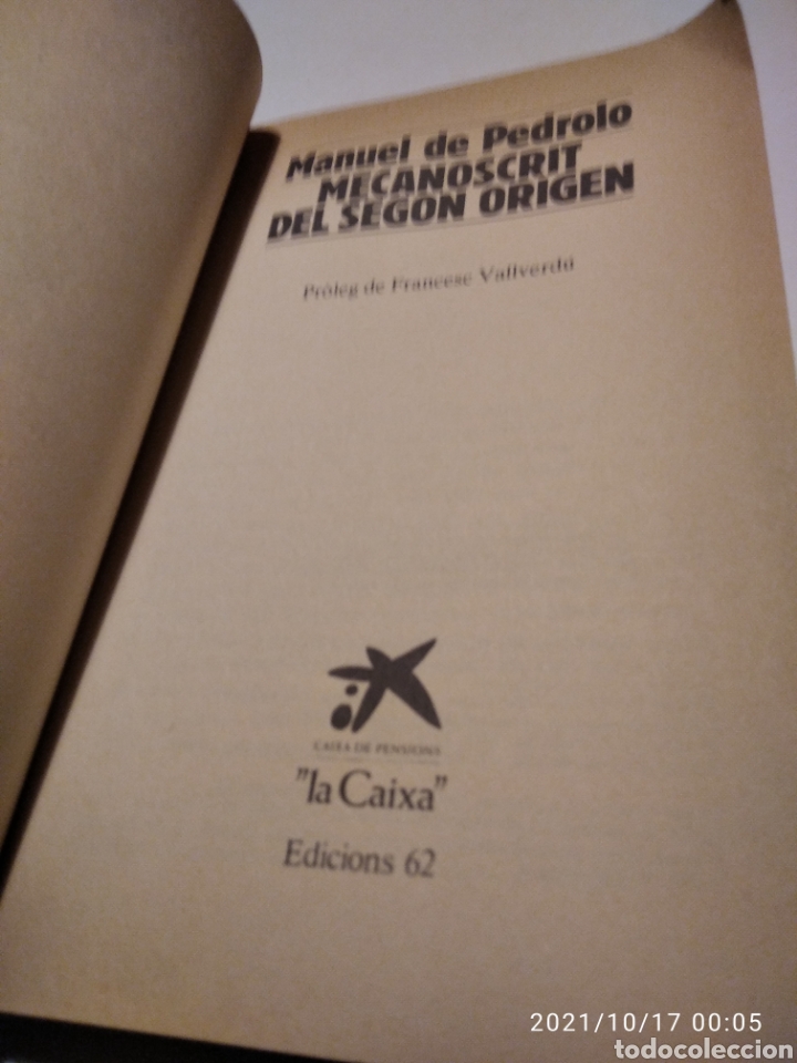 Libros: Libro mecanoscrit del segon origen, Manuel de pedrolo - Foto 3