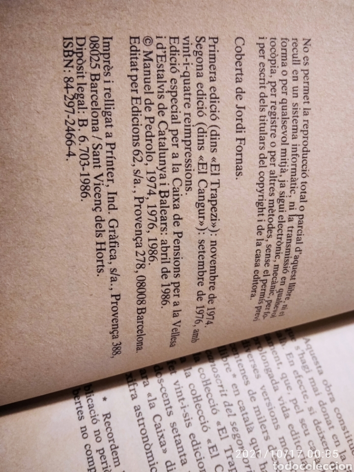 Libros: Libro mecanoscrit del segon origen, Manuel de pedrolo - Foto 4
