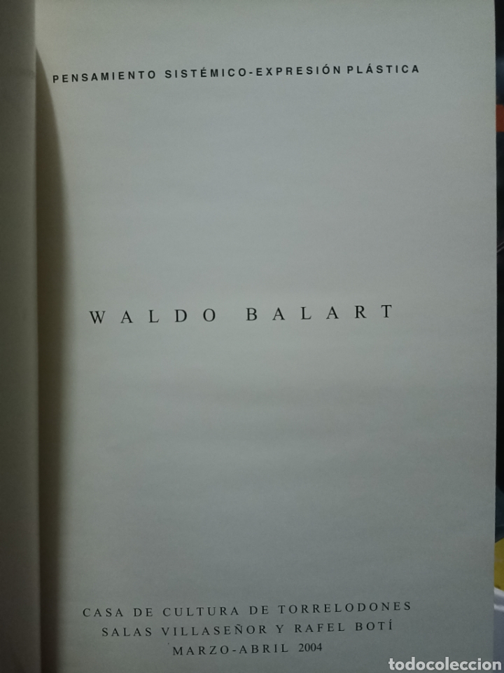 Libros: WALDO BALART. - CAT&Aacute;LOGO. - Foto 3