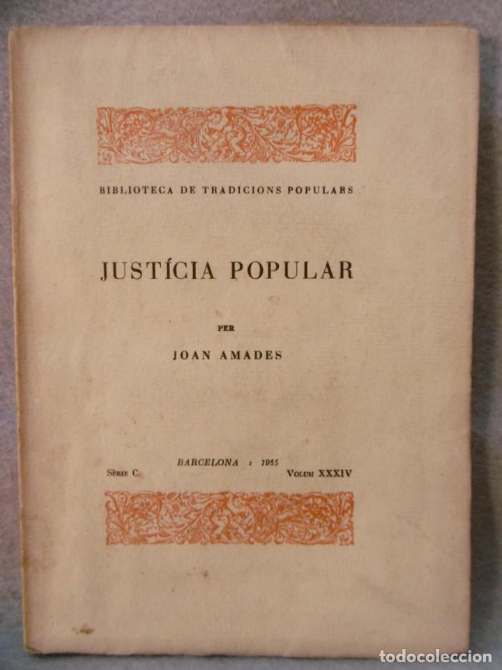 Libros: JUST&Iacute;CIA POPULAR. - AMADES, JOAN. - Foto 1