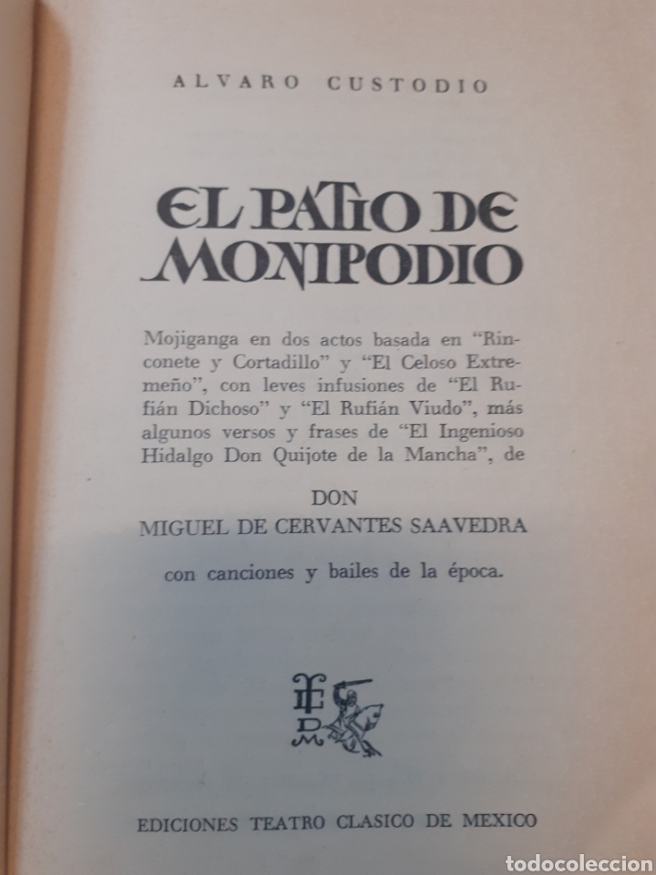 Libros: EL PATIO DE MONIPODIO. Dedicatoria autografa del autor - CUSTODIO,Alvaro - Foto 3