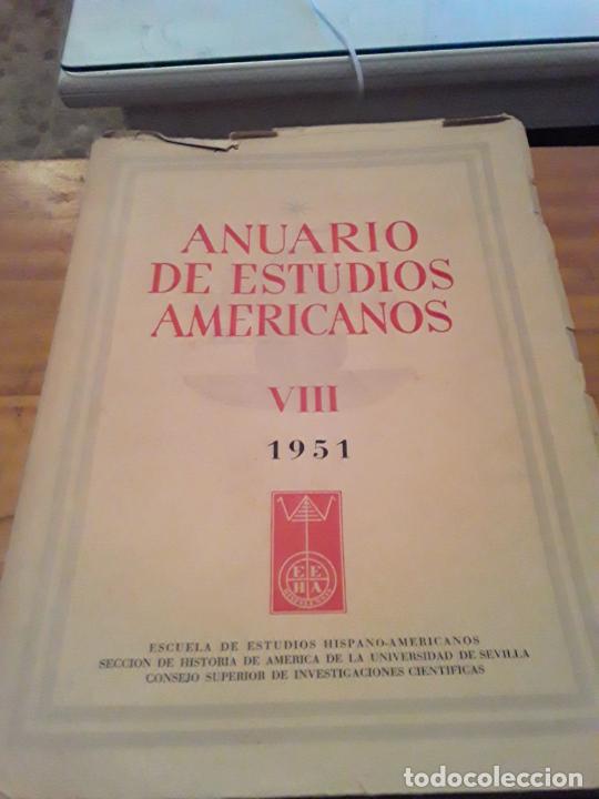 Libros: ANUARIO DE ESTUDIOS AMERICANOS VIII.1951. - Foto 1