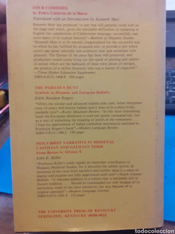 Libros: CALDERON. The secular plays - TER HORST,Robert - Foto 2