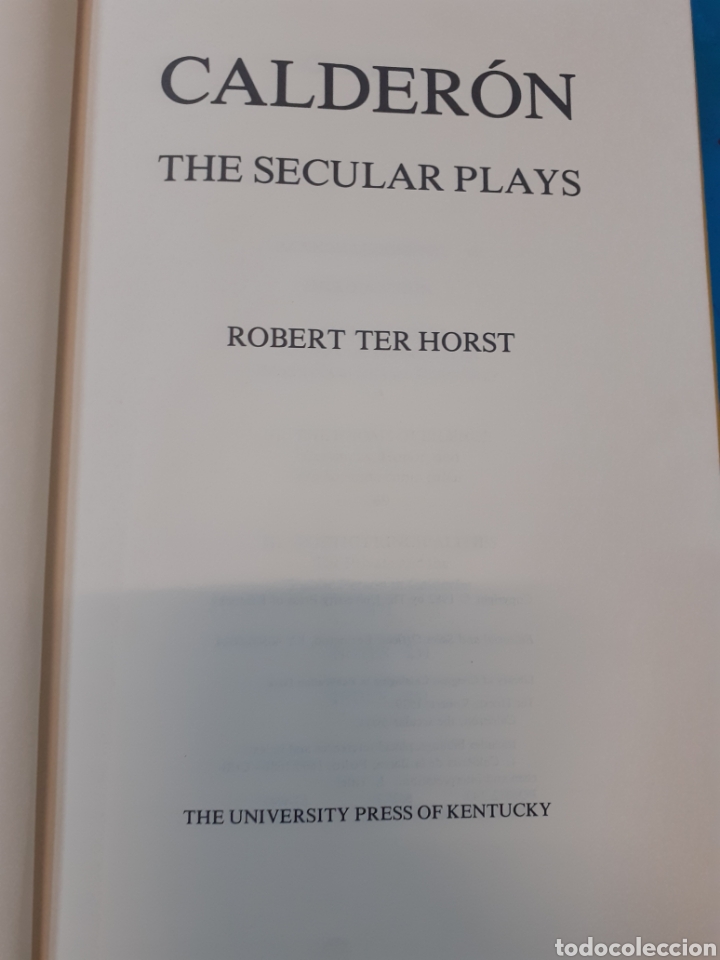 Libros: CALDERON. The secular plays - TER HORST,Robert - Foto 4